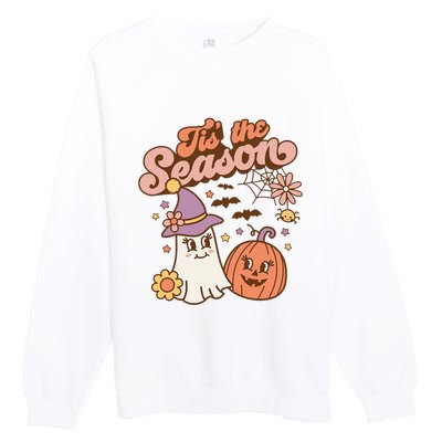 Tis The Season Fall Season Autumn Ghost Pumpkin Halloween Costume Premium Crewneck Sweatshirt