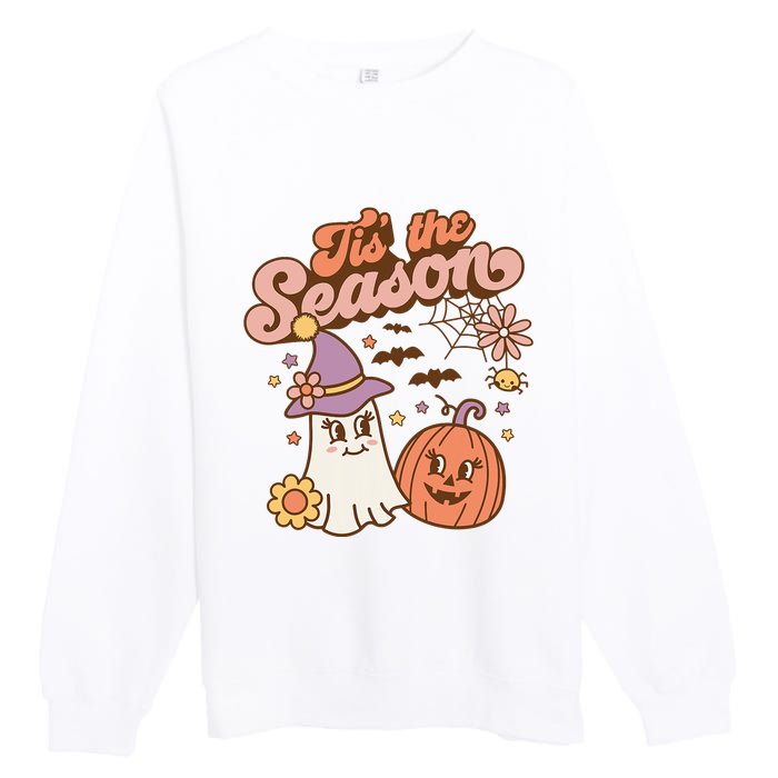 Tis The Season Fall Season Autumn Ghost Pumpkin Halloween Costume Premium Crewneck Sweatshirt