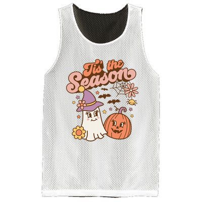 Tis The Season Fall Season Autumn Ghost Pumpkin Halloween Costume Mesh Reversible Basketball Jersey Tank