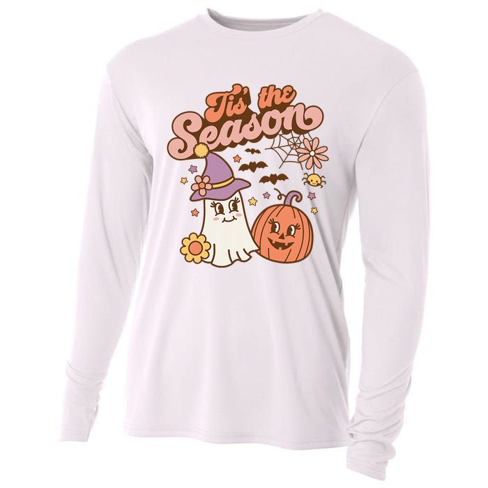 Tis The Season Fall Season Autumn Ghost Pumpkin Halloween Costume Cooling Performance Long Sleeve Crew