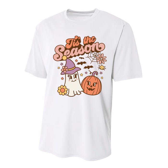 Tis The Season Fall Season Autumn Ghost Pumpkin Halloween Costume Performance Sprint T-Shirt