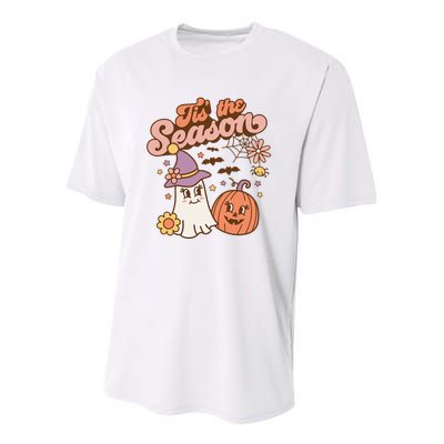 Tis The Season Fall Season Autumn Ghost Pumpkin Halloween Costume Youth Performance Sprint T-Shirt