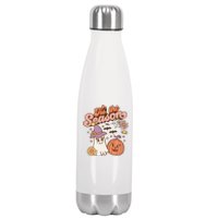 Tis The Season Fall Season Autumn Ghost Pumpkin Halloween Costume Stainless Steel Insulated Water Bottle