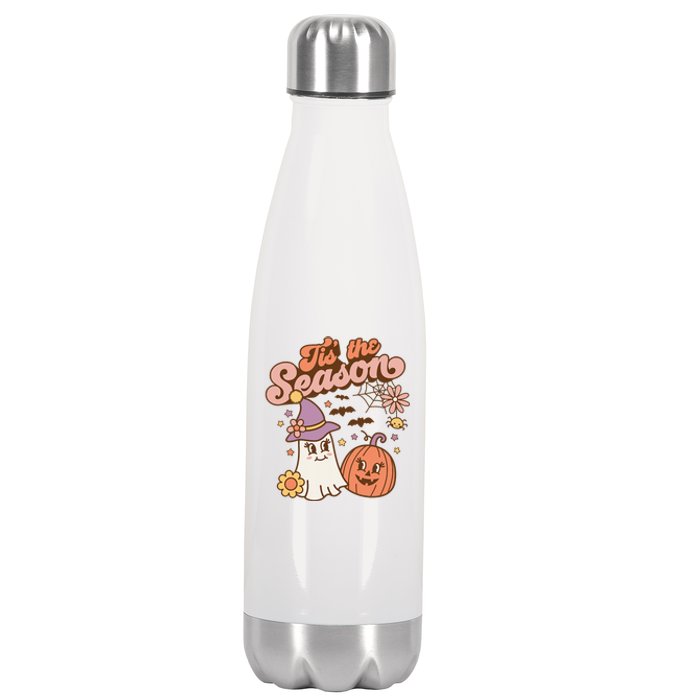 Tis The Season Fall Season Autumn Ghost Pumpkin Halloween Costume Stainless Steel Insulated Water Bottle