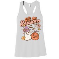 Tis The Season Fall Season Autumn Ghost Pumpkin Halloween Costume Women's Racerback Tank