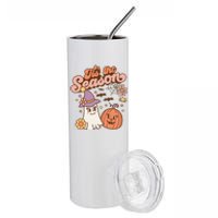 Tis The Season Fall Season Autumn Ghost Pumpkin Halloween Costume Stainless Steel Tumbler