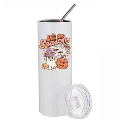 Tis The Season Fall Season Autumn Ghost Pumpkin Halloween Costume Stainless Steel Tumbler