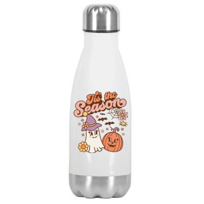 Tis The Season Fall Season Autumn Ghost Pumpkin Halloween Costume Stainless Steel Insulated Water Bottle