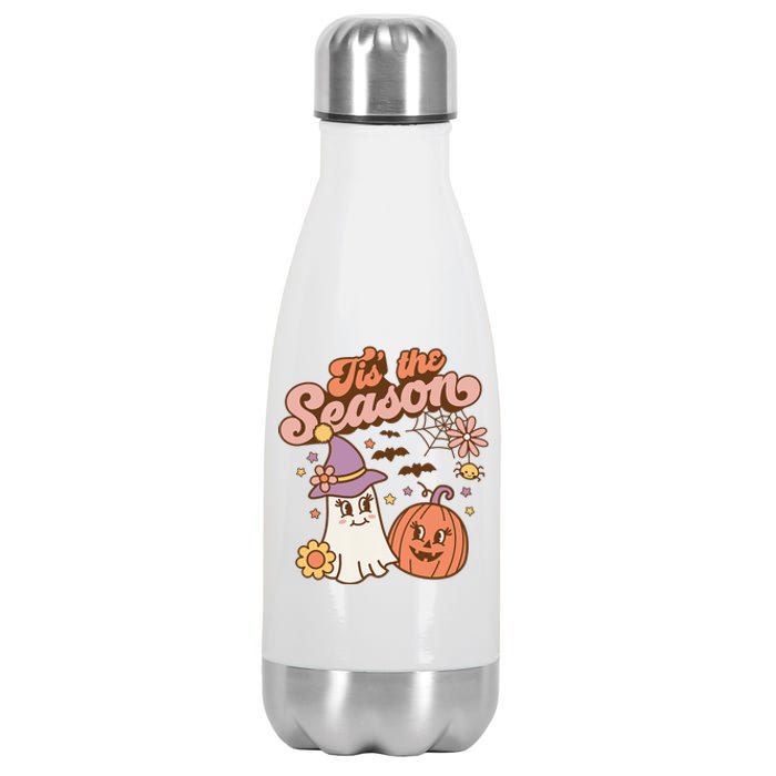 Tis The Season Fall Season Autumn Ghost Pumpkin Halloween Costume Stainless Steel Insulated Water Bottle