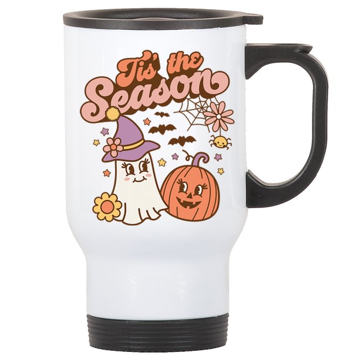 Tis The Season Fall Season Autumn Ghost Pumpkin Halloween Costume Stainless Steel Travel Mug