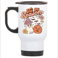 Tis The Season Fall Season Autumn Ghost Pumpkin Halloween Costume Stainless Steel Travel Mug