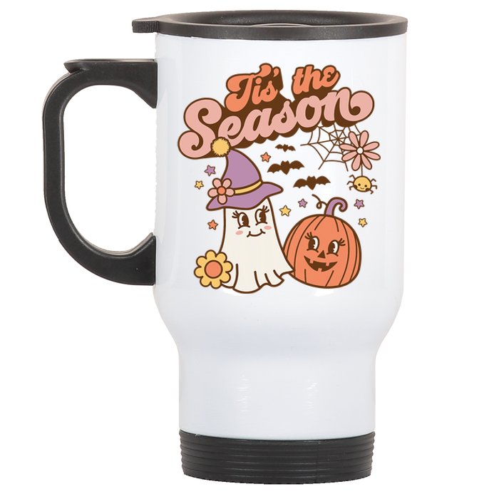 Tis The Season Fall Season Autumn Ghost Pumpkin Halloween Costume Stainless Steel Travel Mug