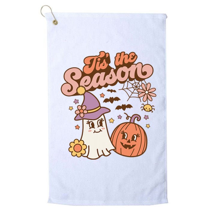 Tis The Season Fall Season Autumn Ghost Pumpkin Halloween Costume Platinum Collection Golf Towel