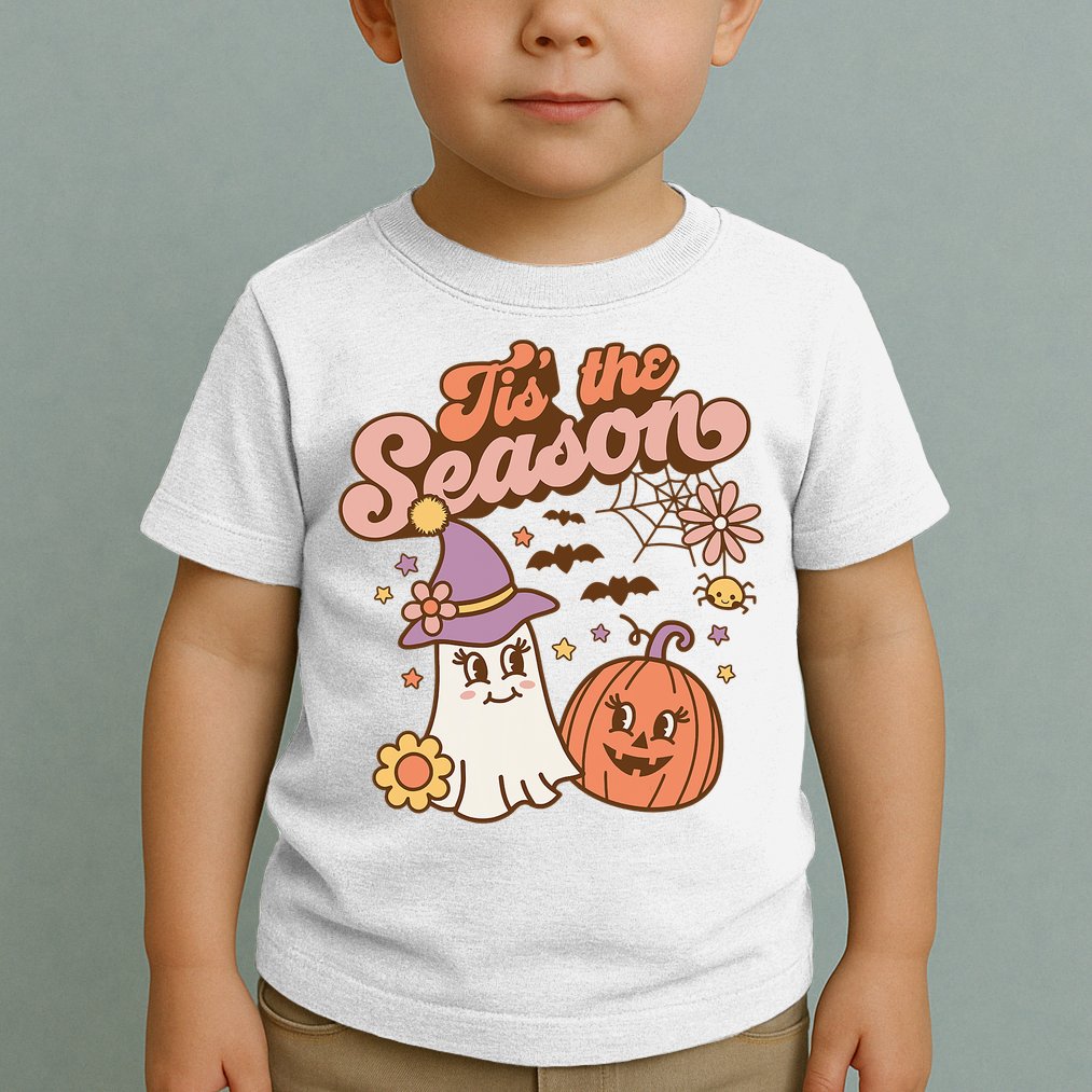 Tis The Season Fall Season Autumn Ghost Pumpkin Halloween Costume Toddler T-Shirt