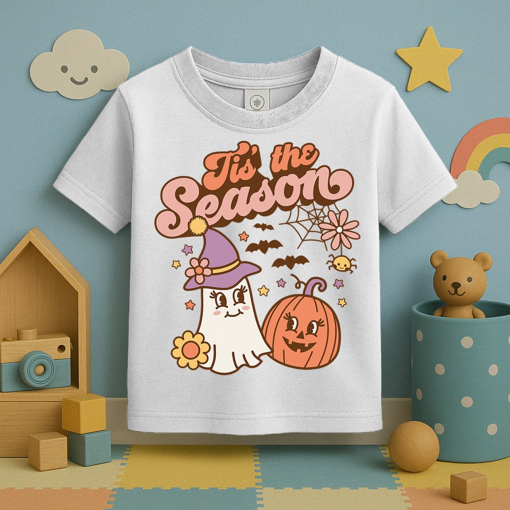 Tis The Season Fall Season Autumn Ghost Pumpkin Halloween Costume Toddler T-Shirt