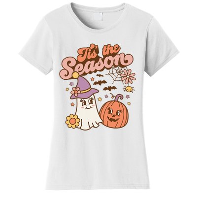 Tis The Season Fall Season Autumn Ghost Pumpkin Halloween Costume Women's T-Shirt