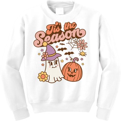 Tis The Season Fall Season Autumn Ghost Pumpkin Halloween Costume Kids Sweatshirt