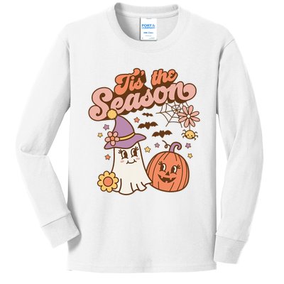 Tis The Season Fall Season Autumn Ghost Pumpkin Halloween Costume Kids Long Sleeve Shirt