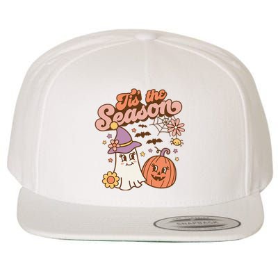 Tis The Season Fall Season Autumn Ghost Pumpkin Halloween Costume Wool Snapback Cap