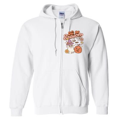 Tis The Season Fall Season Autumn Ghost Pumpkin Halloween Costume Full Zip Hoodie