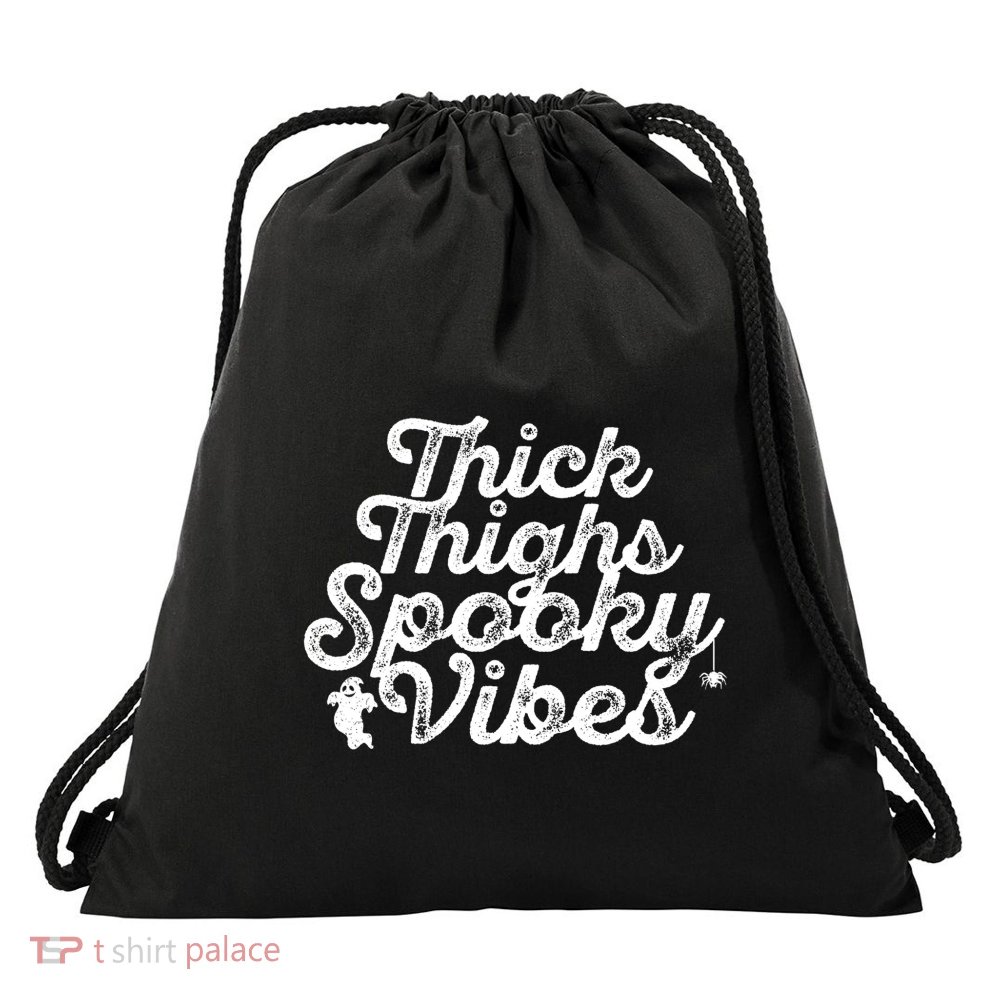 Thick Thighs Spooky Vibes Halloween Vintage Gift Drawstring Bag