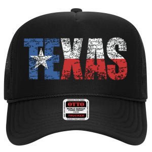 Texas Texas State Flag Distressed High Crown Mesh Back Trucker Hat