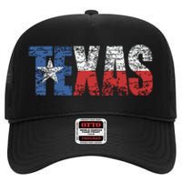 Texas Texas State Flag Distressed High Crown Mesh Back Trucker Hat