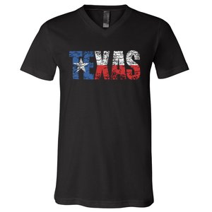 Texas Texas State Flag Distressed V-Neck T-Shirt