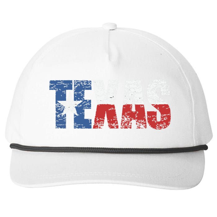 Texas Texas State Flag Distressed Snapback Five-Panel Rope Hat