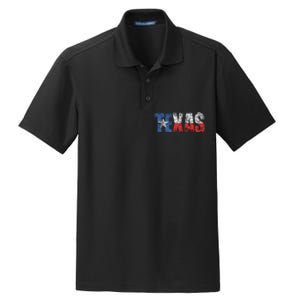 Texas Texas State Flag Distressed Dry Zone Grid Polo