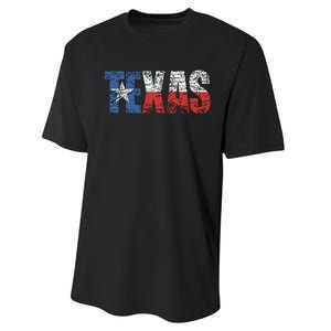 Texas Texas State Flag Distressed Performance Sprint T-Shirt