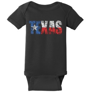 Texas Texas State Flag Distressed Baby Bodysuit