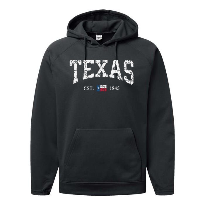 Texas Texas State Flag Distressed Performance Fleece Hoodie