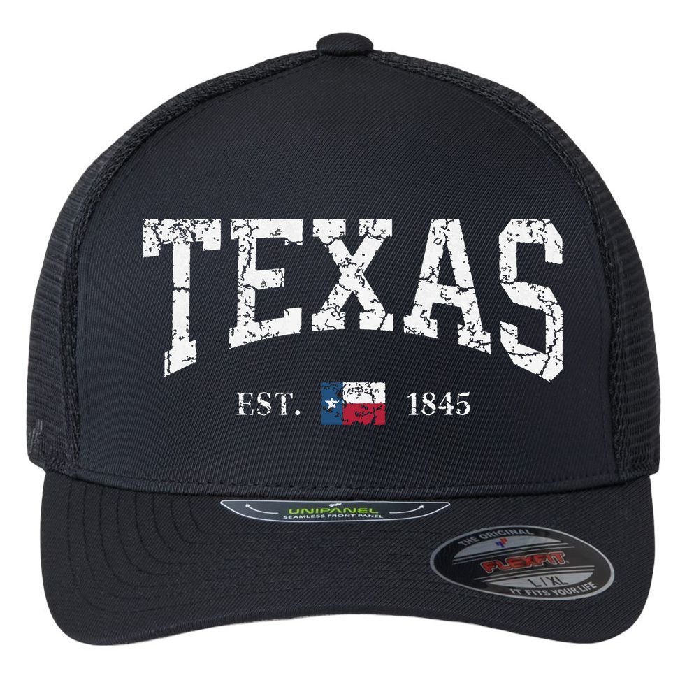 Texas Texas State Flag Distressed Flexfit Unipanel Trucker Cap