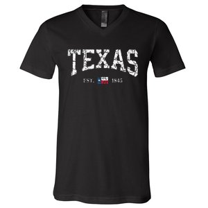 Texas Texas State Flag Distressed V-Neck T-Shirt