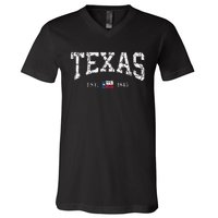 Texas Texas State Flag Distressed V-Neck T-Shirt