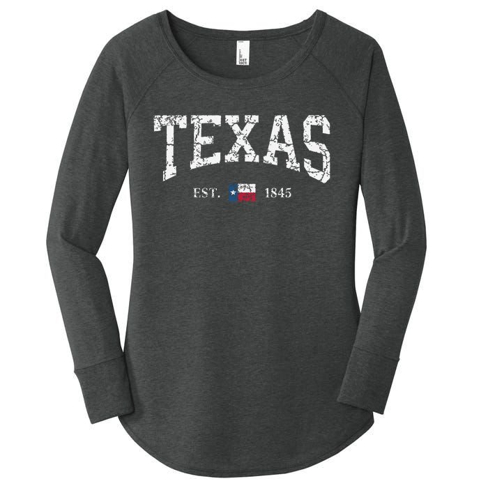 Texas Texas State Flag Distressed Women's Perfect Tri Tunic Long Sleeve Shirt