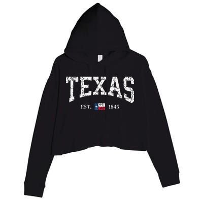 Texas Texas State Flag Distressed Crop Fleece Hoodie