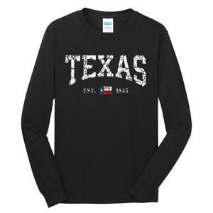 Texas Texas State Flag Distressed Tall Long Sleeve T-Shirt