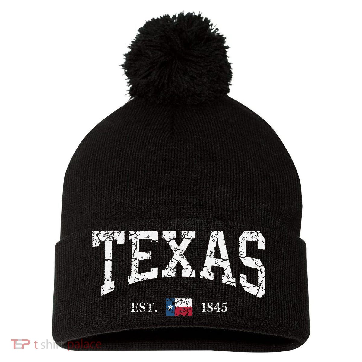 Texas Texas State Flag Distressed Pom Pom 12in Knit Beanie