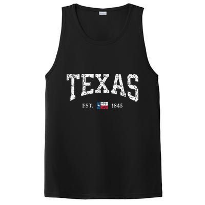 Texas Texas State Flag Distressed PosiCharge Competitor Tank