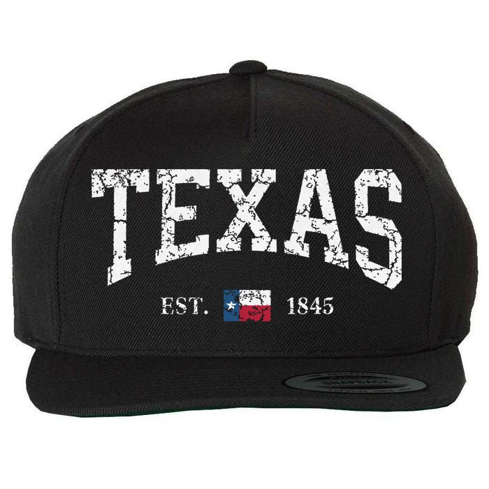 Texas Texas State Flag Distressed Wool Snapback Cap