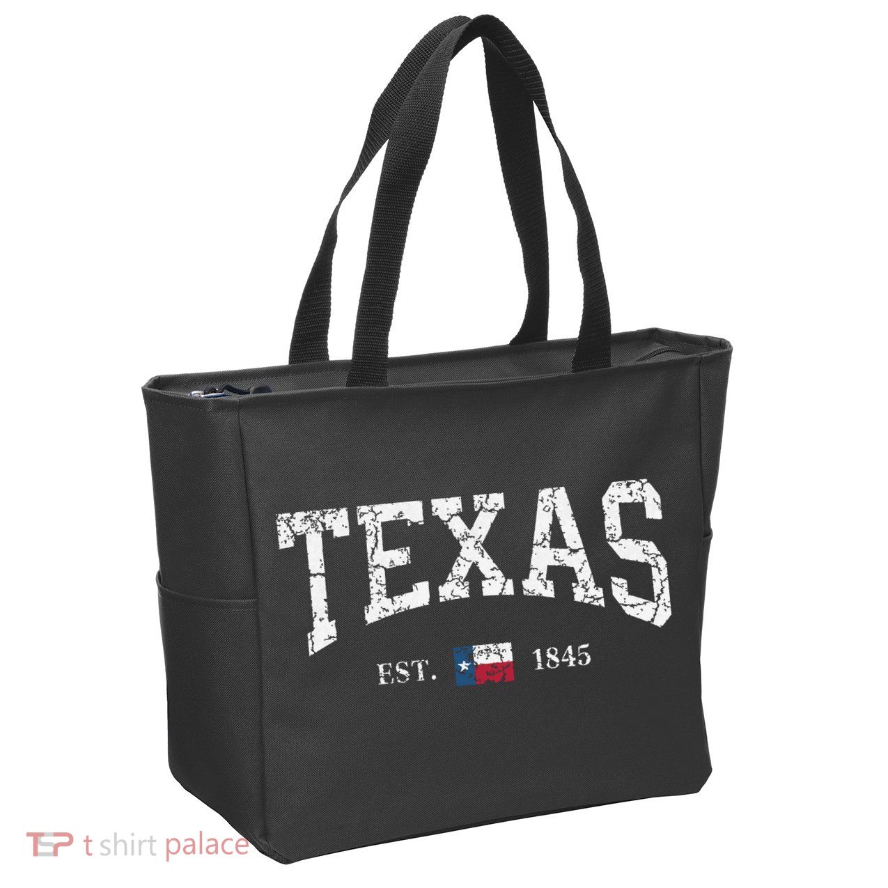 Texas Texas State Flag Distressed Zip Tote Bag