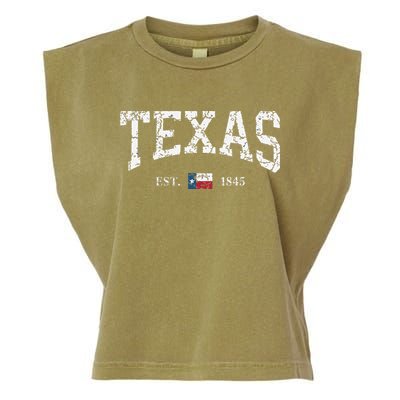 Texas Texas State Flag Distressed Garment-Dyed Women's Muscle Tee