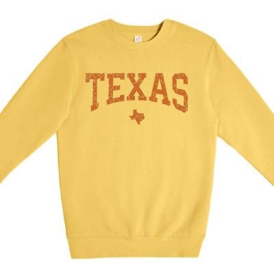 Texas Texas State Map Distressed Premium Crewneck Sweatshirt