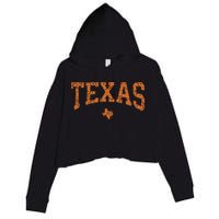 Texas Texas State Map Distressed Crop Fleece Hoodie