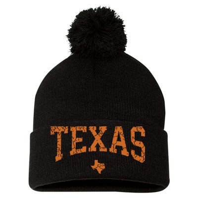 Texas Texas State Map Distressed Pom Pom 12in Knit Beanie