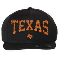 Texas Texas State Map Distressed Wool Snapback Cap