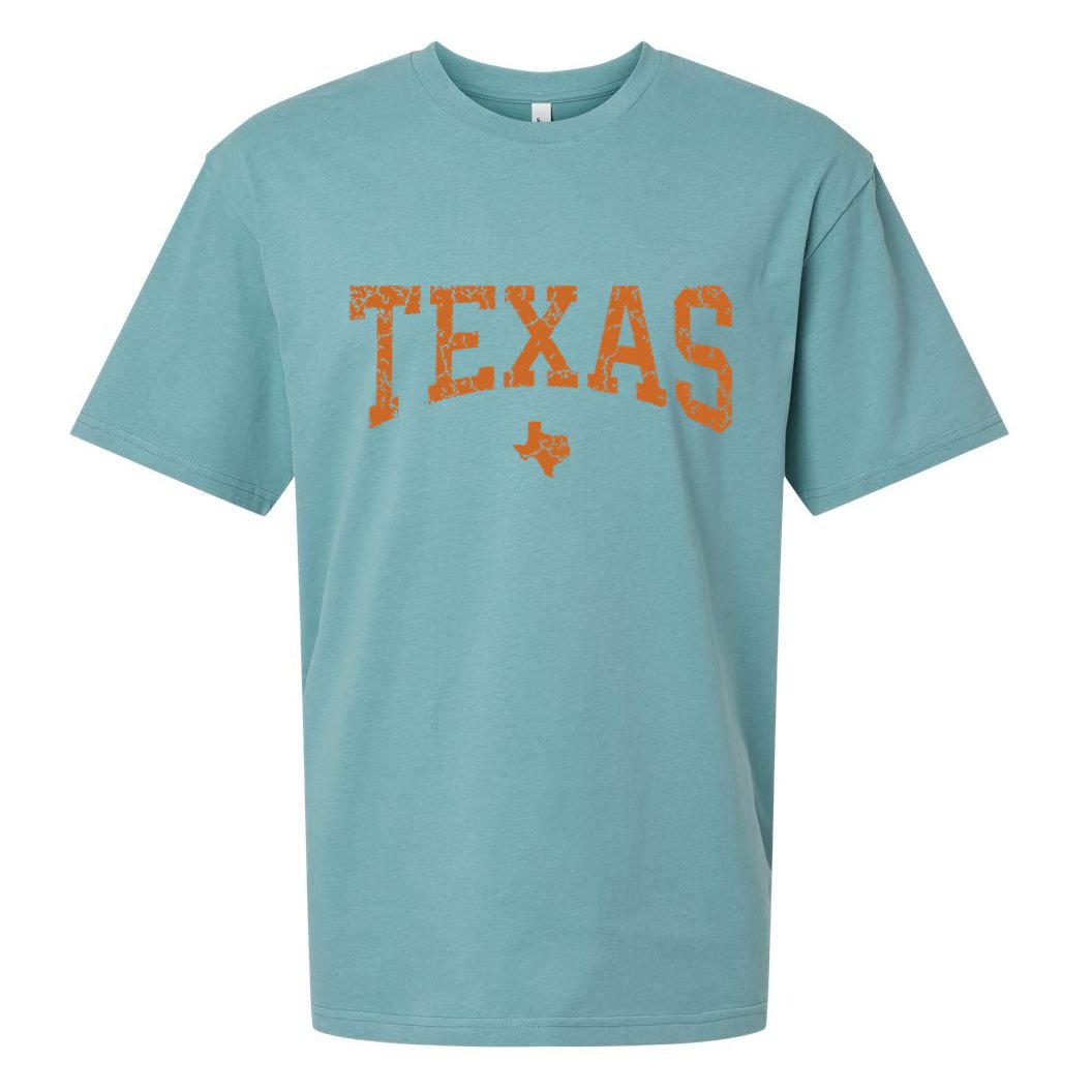 Texas Texas State Map Distressed Sueded Cloud Jersey T-Shirt