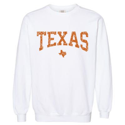Texas Texas State Map Distressed Garment-Dyed Sweatshirt